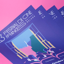 23 Festival de Cine Francés de Málaga. Un proyecto de Br, ing e Identidad, Diseño gráfico e Ilustración vectorial de Estudio Santa Rita - 20.10.2017
