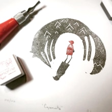 Caperucita Roja. Ilustração tradicional, e Direção de arte projeto de Pablo Choca - 24.10.2017