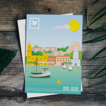 Tarjeta Postal Málaga Pop. Design gráfico projeto de Lisa Fernández Karlsson - 26.10.2017