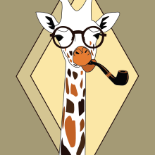 Hispert giraffe. Un proyecto de Ilustración tradicional y Diseño gráfico de Eva Mateos González - 26.10.2017