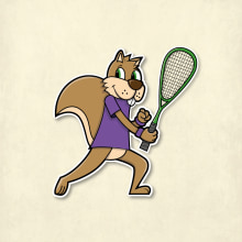 Diseño de mascota para Federación Asturiana Squash. Design, Ilustração tradicional, Design gráfico e Ilustração vetorial projeto de Javi Rodríguez - 26.10.2017
