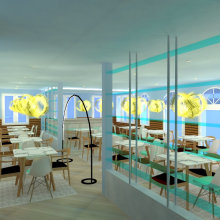 Bar y restaurante . Design, 3D, Interior Design, and Lighting Design project by Patricia Martín García - 10.27.2017