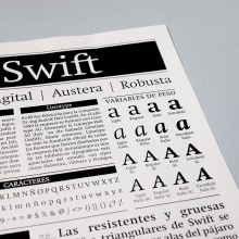 Swift: Espécimen tipográfico | Font Specimen. Design editorial, e Design gráfico projeto de Laura Jorba Torras - 27.10.2017
