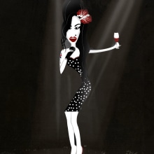 Amy Winehouse . Ilustração tradicional e Ilustração vetorial projeto de Nathaly Delgado - 02.10.2017