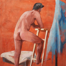 Hombre desnudo. Óleo sobre lienzo 116 x 89 cm. Artes plásticas, e Pintura projeto de Encarni Martín - 05.11.2017