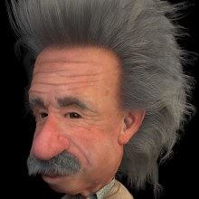 Einstein!. Traditional illustration, 3D, and Character Design project by Miguel A. López Estañol - 03.07.2017