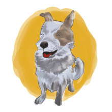 Happy Dog. Ilustração tradicional projeto de Miguel Sánchez - 07.11.2017