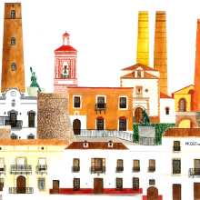 FERIA DE ADRA . Een project van Traditionele illustratie, Architectuur y Grafisch ontwerp van Moises Oliva - 07.11.2017