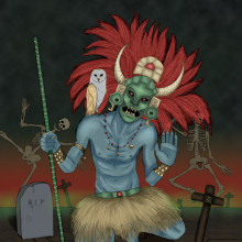 Kizin, dios del inframundo. Un proyecto de Ilustración tradicional, Diseño de personajes y Cómic de Anabel Príncipe - 20.12.2016