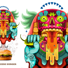 Burger King cartel . Un proyecto de Ilustración tradicional, Publicidad, Diseño gráfico y Marketing de Carmen Frutos Mayo - 08.11.2017