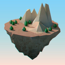 Floating Island. 3D, e Animação projeto de Alberto Mateo Rodríguez - 03.11.2017