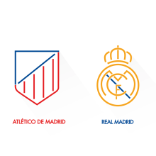 Rediseño del Atlético de Madrid y Real Madrid. Design, Traditional illustration, Graphic Design, and Vector Illustration project by Javi Rodríguez - 11.18.2017