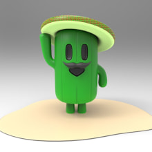 cactus. 3D, e Animação de personagens projeto de Marcos Rocke Vargas - 20.11.2017