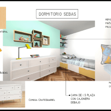 Dormitorio de Niño. 3D project by Christany Herrera - 11.23.2017