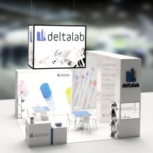 Stand Deltalab. 3D, Arquitetura de interiores, e Design de interiores projeto de Toni Ortin - 17.01.2017
