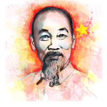 Retrato de Hồ Chí Minh, para el curso retrato ilustrado con photoshop. Un proyecto de Ilustración tradicional de Vladimir Velasquez Gutierrez - 24.11.2017