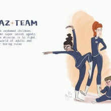 BAZ TEAM. Character Design project by Rocío Mira - 01.24.2017