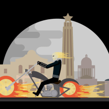 Ghost Rider. Traditional illustration, Graphic Design, and Vector Illustration project by Daniel Diaz Estrada - 11.28.2017