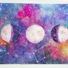 Fases de la luna. Un proyecto de Ilustración tradicional, Bellas Artes y Pintura de Carolina Galeazzi - 02.11.2017