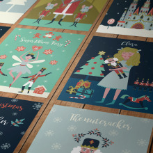 Feliz Navidad con El Cascanueces. Traditional illustration, Character Design, Graphic Design, and Vector Illustration project by Débora Baselga - 11.28.2017