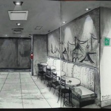 Cafeterías de México. Ilustração tradicional projeto de Marisa Flores - 30.11.2017