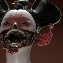 Geisha - Ghost in the Shell - Maya/Arnold/SubstancePainter. 3D projeto de Astrid Mayor - 01.12.2017