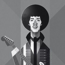 Jimi Hendrix. Un proyecto de Ilustración e Ilustración vectorial de Ricardo Polo López - 01.12.2017