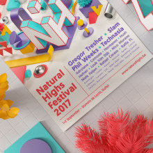 Natural Highs Festival. Un proyecto de Ilustración, 3D, Br, ing e Identidad y Diseño gráfico de Serafim Mendes - 01.08.2017