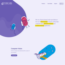 CraterLabs: Design illustrated web site for a new AI/ML Studio.. Un proyecto de Ilustración tradicional y Diseño Web de Six Design - 04.12.2017