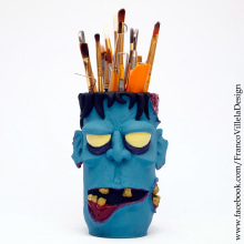 Portalápices - Zombie. Artesanato, e Design de brinquedos projeto de Franco Villela - 19.10.2015