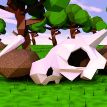 Proyecto Cubone Low Poly. 3D project by Claudio Nuñez - 12.08.2017