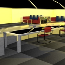 Modelado de escenario- se modelo y texturizo un escenario para un proyecto de arquitectura, en interiores de un estudio-(2016). 3D projeto de Martin Arredondo Orduño - 12.12.2016