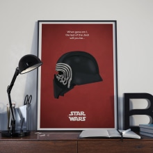 Diseño de póster sobre la pelicula Star Wars: Episodio VIII - Los últimos Jedi. Un proyecto de Diseño, Ilustración tradicional, Diseño gráfico e Ilustración vectorial de Javi Rodríguez - 15.12.2017