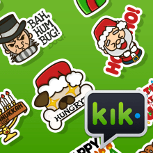Happy Holidays set | Stickers for Kik Messenger. Un proyecto de Diseño de personajes, Diseño interactivo, Ilustración vectorial y Diseño de iconos de Squid&Pig - 19.12.2017