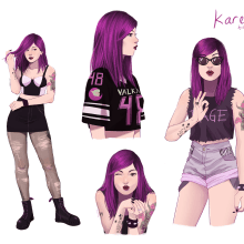 Character design - Karen. Un proyecto de Ilustración tradicional, Diseño de personajes y Animación de personajes de Amanda Corona - 20.12.2017