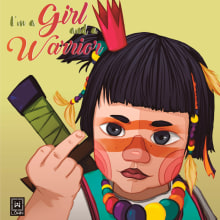 I'm a girl and a warrior. Ilustração tradicional projeto de Natalia Martín - 28.12.2017