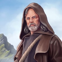 Luke Skywalker - The Last Jedi. Un proyecto de Ilustración tradicional de Rubén Megido - 02.01.2018
