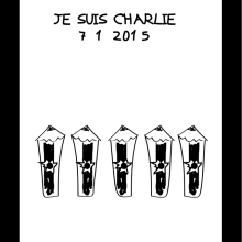 JE SUIS CHARLIE HEBDO. Traditional illustration, and Graphic Design project by Violeta Mateu - 01.07.2015