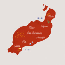 · Lanzarote /mapa ilustrado. Un proyecto de Ilustración tradicional de Lana Corujo - 06.01.2018