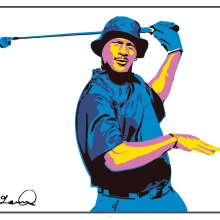 Imprimibles - Cuadros de Michael Jordan jugando al Golf. Pintura, Arte urbana e Ilustração vetorial projeto de Mark Macie - 13.12.2017