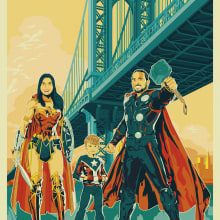 Familia de súper-héroes. Un proyecto de Ilustración vectorial de David Soria - 11.01.2018