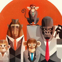 Monkeys. Un proyecto de Ilustración e Ilustración vectorial de Ricardo Polo López - 15.01.2018