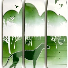 Personal design of a three limited skateboards decks . Un proyecto de Diseño gráfico e Ilustración vectorial de Flavio Ventre - 17.03.2006