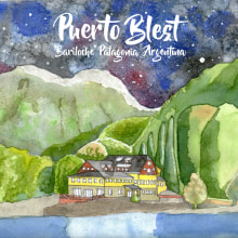 Puerto Blest. Bariloche. Patagonia. Argentina.. Un proyecto de Diseño, Ilustración tradicional y Lettering de Alejandro Bottini - 17.01.2018