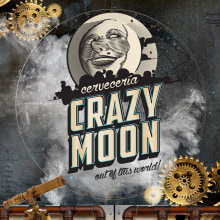 Carteles - Crazy Moon - Cervecería. Design, Illustration, and Art Direction project by Ademar García - 01.23.2018