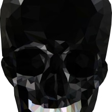 Black skull poly / Low poly . Traditional illustration, Graphic Design, and Vector Illustration project by Schedel - 01.25.2018