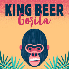 King Beer Gorila. Design, Traditional illustration, and Art Direction project by Daniel Diosdado - 09.15.2017