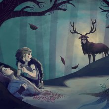 Mononoke, Ashitaka and the Spirit of the forest. Un proyecto de Ilustración tradicional de Evelt Yanait - 01.03.2017