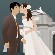 Invitación boda Madrid. Design gráfico projeto de Carlos López - 31.12.2014