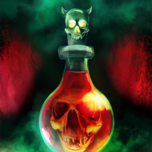 El Diablo en la Botella. Traditional illustration project by Ramiro - 02.05.2018